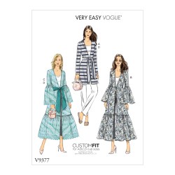 9377 VOGUE UNLINED JACKET, BELT PATTERN XS-MED; L-XL CHOICE